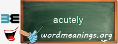 WordMeaning blackboard for acutely